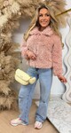 SHEEP VEGAN FUR JACKET 8799 PINK