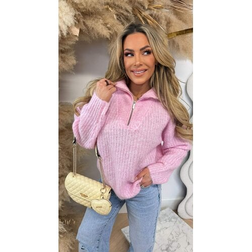 ZIPPER COMFY SWEAT 8501 PINK