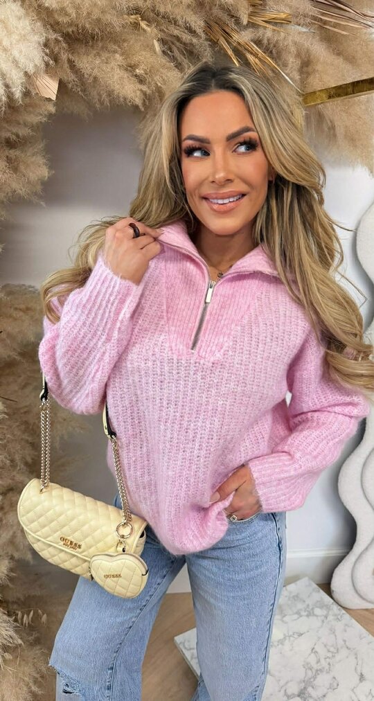 ZIPPER COMFY SWEAT 8501 PINK