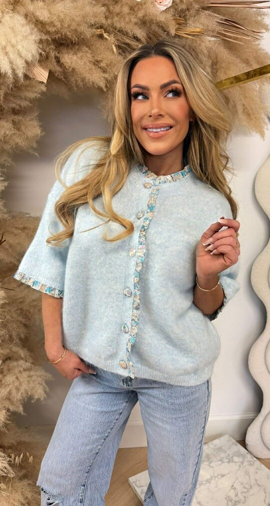 BLOEMIE KNITTED VESTJE 48433 ICEBLUE BLOEMIE KNITTED VESTJE 48433 ICEBLUE