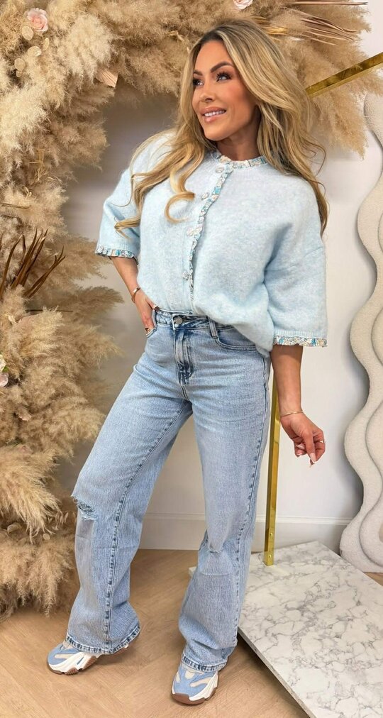 BLOEMIE KNITTED VESTJE 48433 ICEBLUE BLOEMIE KNITTED VESTJE 48433 ICEBLUE