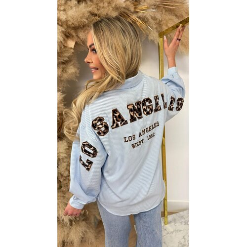 LOS ANGELES STRIPE BLOUSE R7465 BLUE