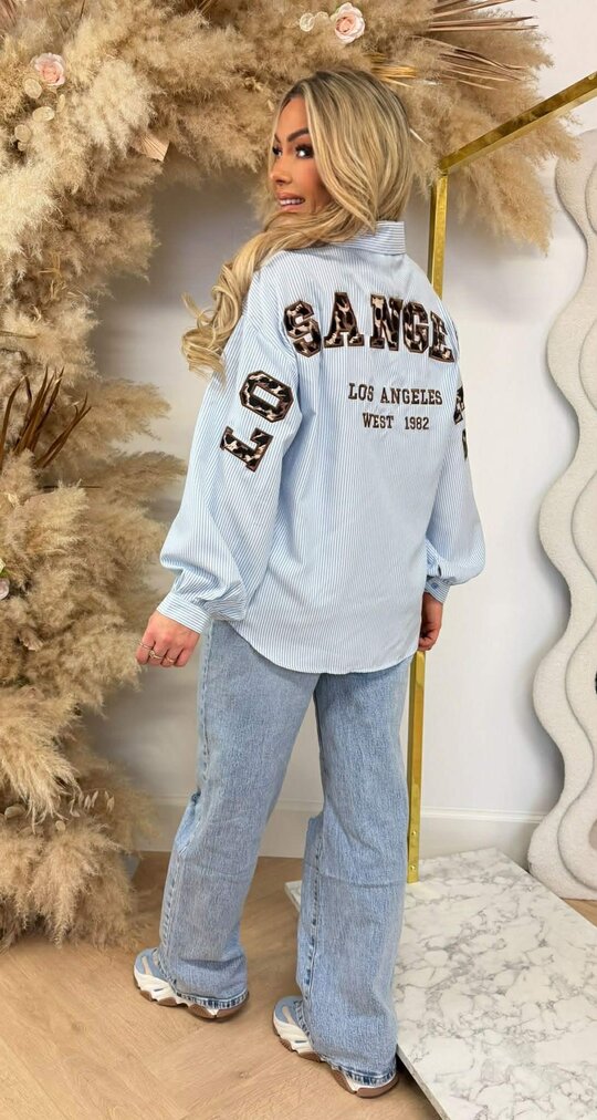 LOS ANGELES STRIPE BLOUSE R7465 BLUE