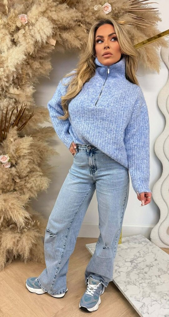 ZIPPER COMFY SWEAT 8501 BLUE ZIPPER COMFY SWEAT 8501 BLUE