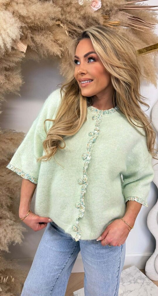 BLOEMIE KNITTED VESTJE 48433 MINT