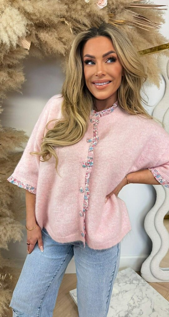 BLOEMIE KNITTED VESTJE 48433 ROSE