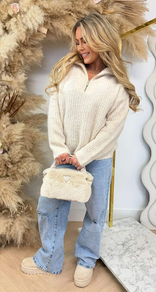 ZIPPER COMFY SWEAT 8501 ECRU ZIPPER COMFY SWEAT 8501 ECRU