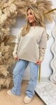 LUXURY LACE SLEEVE TOP BEIGE
