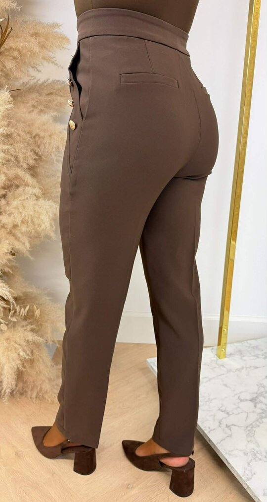 BUTTON BELT PANTALON 933 CHOCO