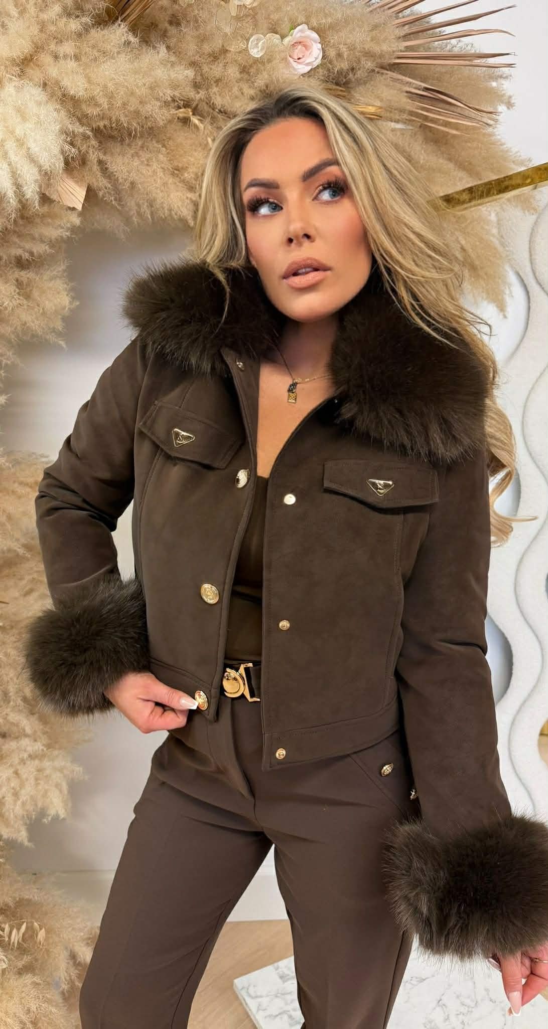 LUXY SUEDE JACKET 56102 CHOCO