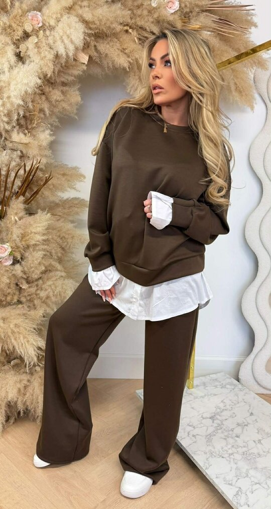 BLOUSE/SWEAT SET CHOCO