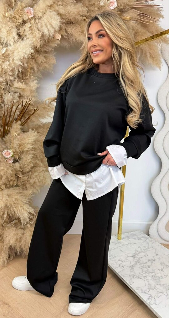 BLOUSE/SWEAT SET BLACK