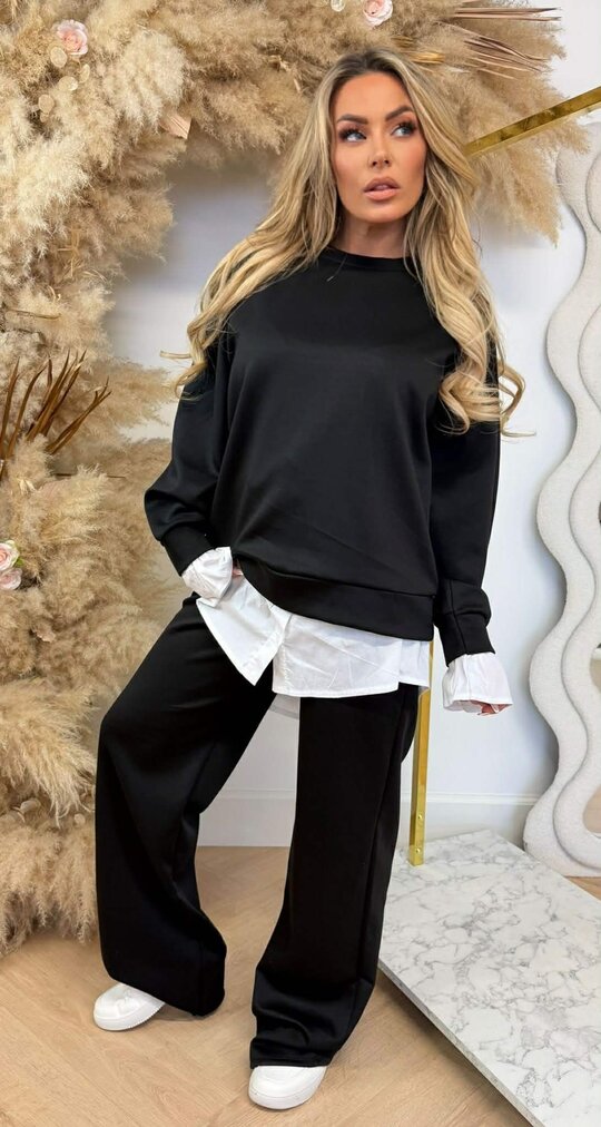 BLOUSE/SWEAT SET BLACK