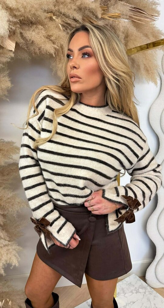 STRIPE STRIK SWEAT AM686 TAUPE