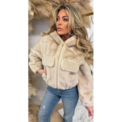MUSTY FAKE FUR JACKET 1296 BEIGE