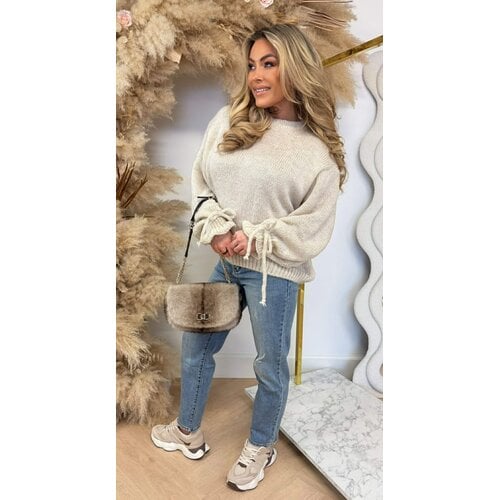 TARA STRIK MOUW SWEAT BEIGE