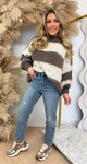 LO BIG STRIPE SWEAT COFFEE