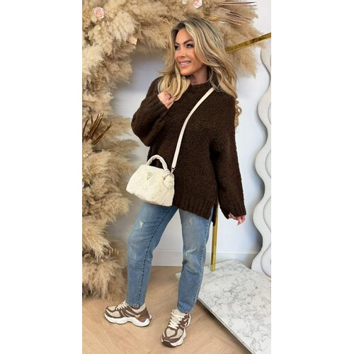 BOXY KNIT SWEATER CHOCO