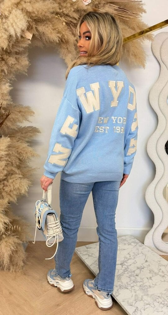 NEW YORK TEKST SWEAT AM1072 ICEBLUE