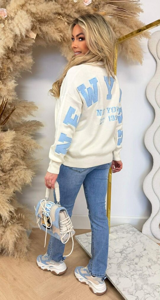 NEW YORK TEKST SWEAT AM1072 LIGHTBEIGE NEW YORK TEKST SWEAT AM1072 LIGHTBEIGE