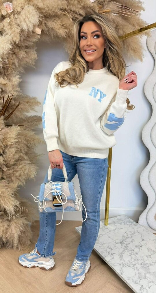 NEW YORK TEKST SWEAT AM1072 LIGHTBEIGE NEW YORK TEKST SWEAT AM1072 LIGHTBEIGE