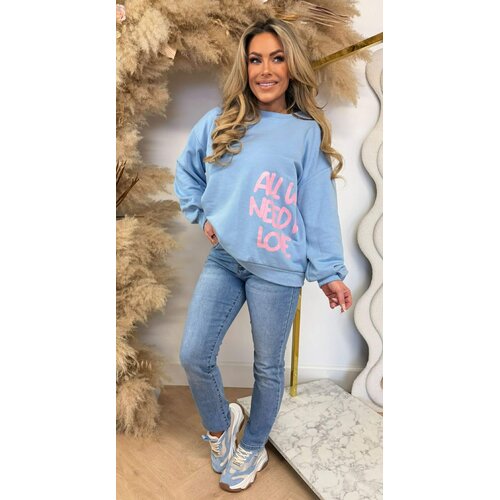 ALL WE NEED IS LOVE SWEAT BLUE