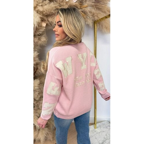 NEW YORK TEKST SWEAT AM1072 PINK