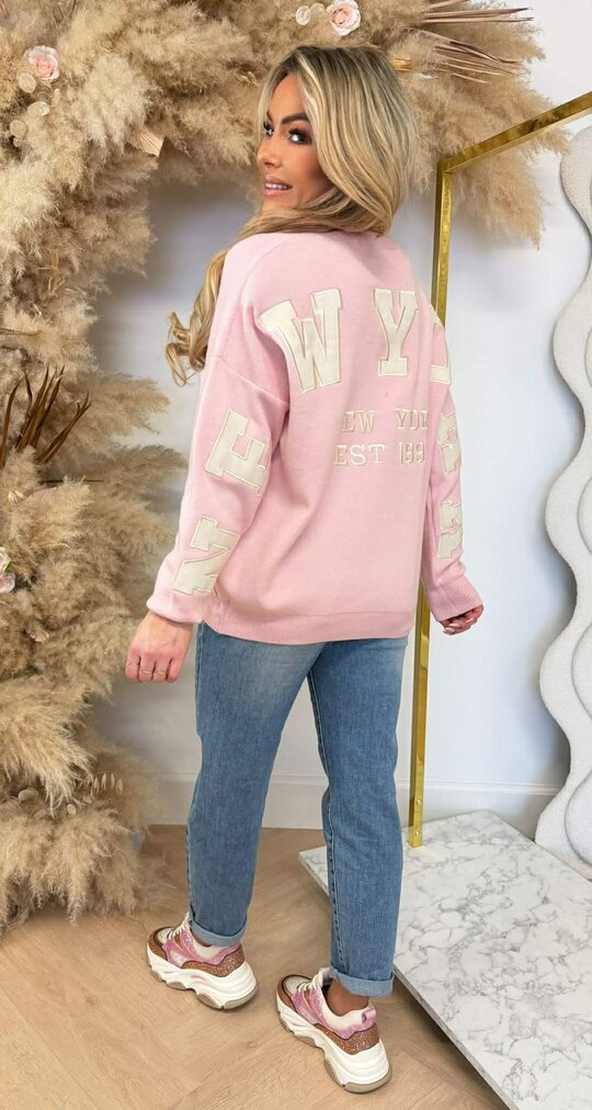 NEW YORK TEKST SWEAT AM1072 PINK
