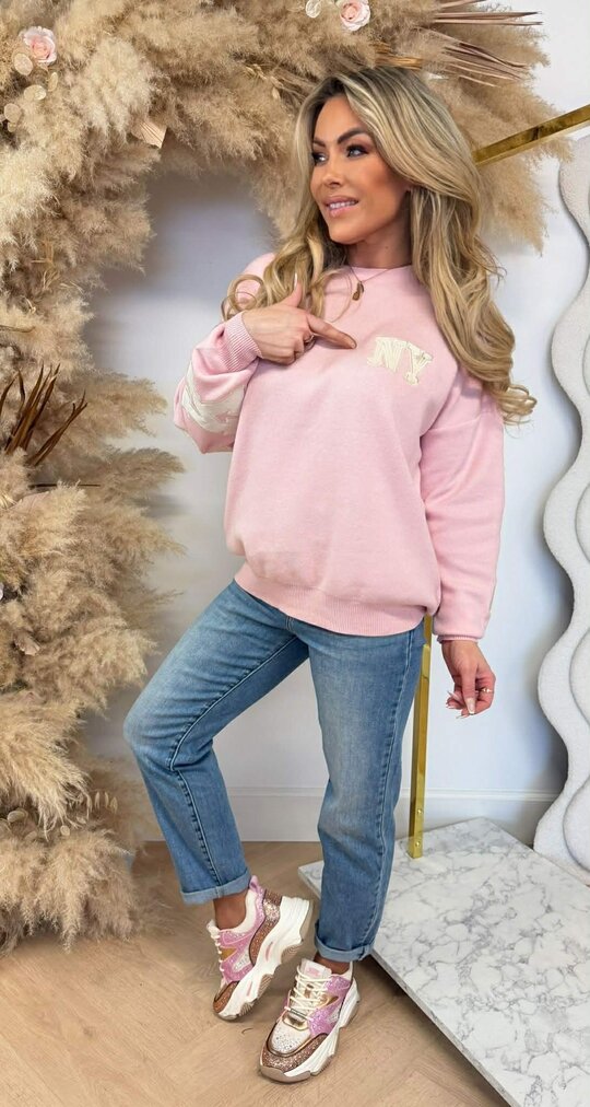 NEW YORK TEKST SWEAT AM1072 PINK