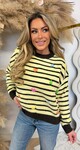 COLOUR STRIPE HEART SWEAT AM1069 YELLOW
