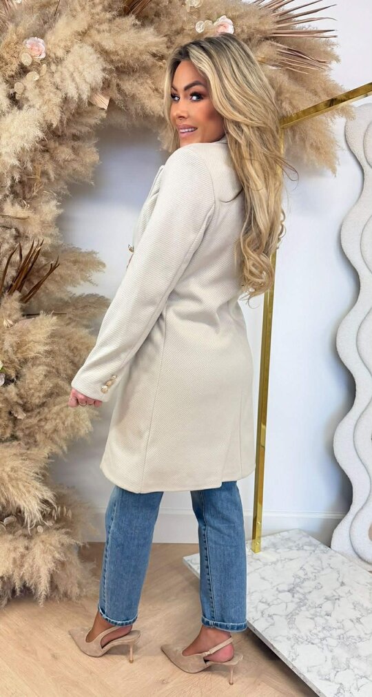 MILAN BUTTON VILT COAT BEIGE