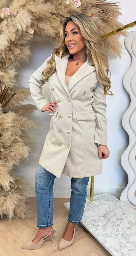 MILAN BUTTON VILT COAT BEIGE