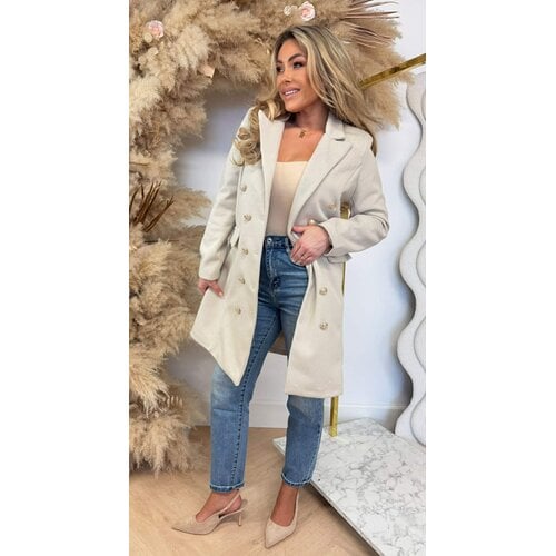 MILAN BUTTON VILT COAT BEIGE