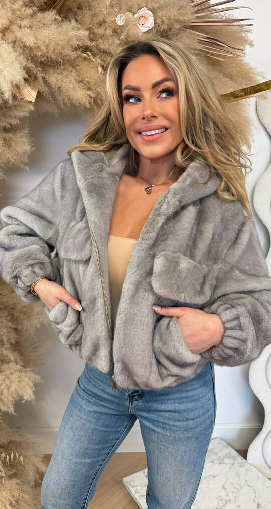 MUSTY FAKE FUR JACKET 1296 GREY