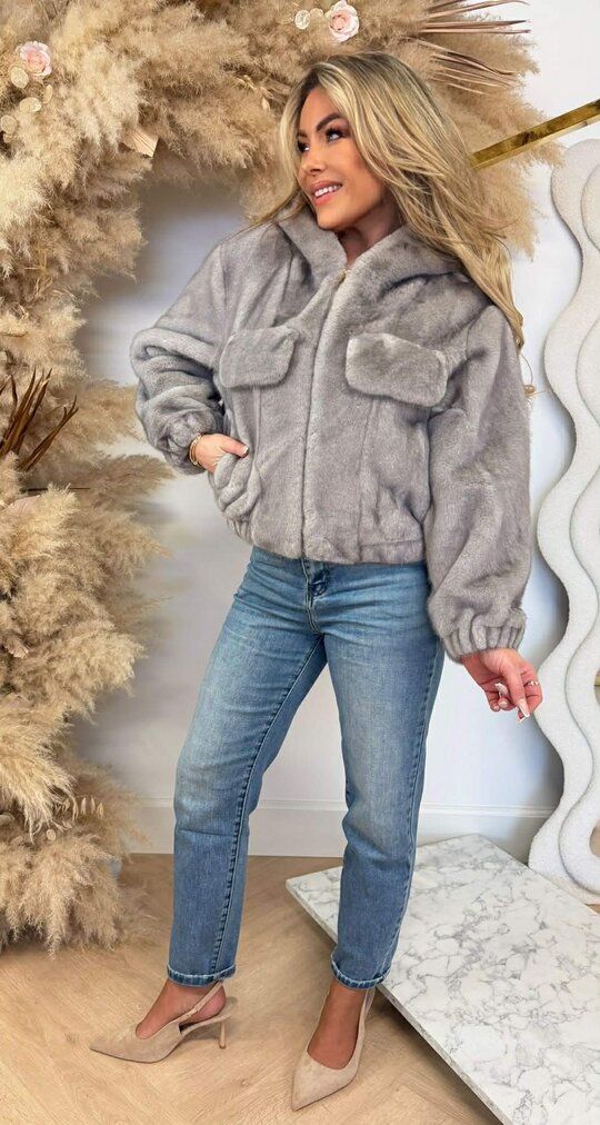 MUSTY FAKE FUR JACKET 1296 GREY