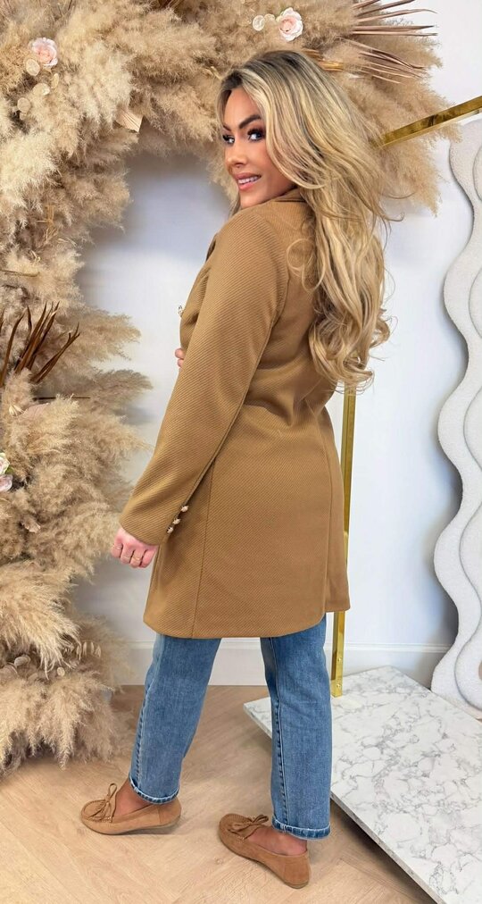 MILAN BUTTON VILT COAT CAMEL