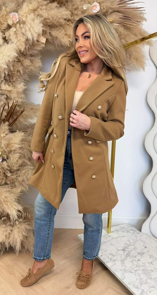 MILAN BUTTON VILT COAT CAMEL