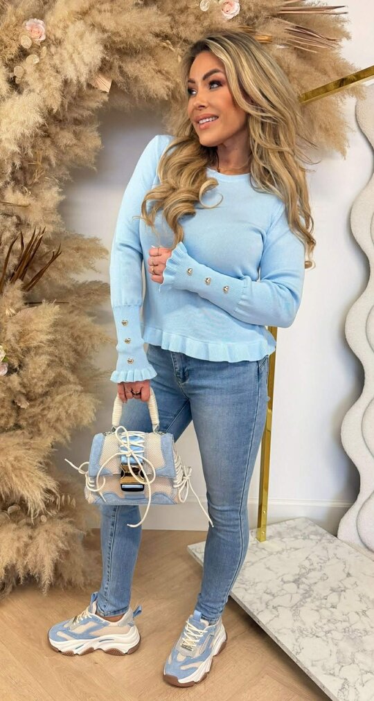 HARTJES RUFFLE TOP 9521 ICEBLUE