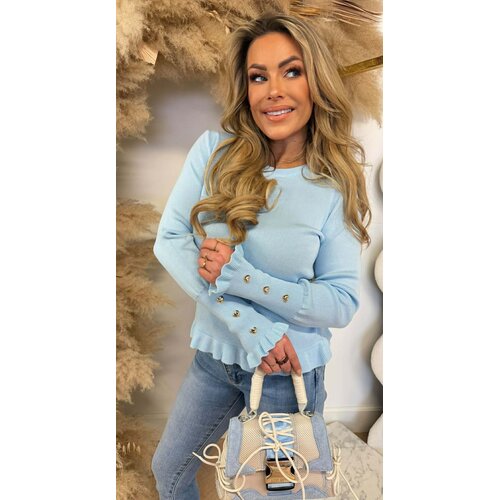 HARTJES RUFFLE TOP 9521 ICEBLUE
