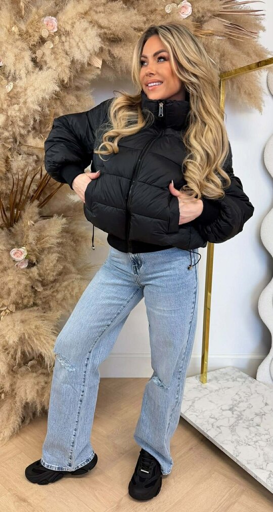 SHORT PUFFER JACKET 91137 BLACK