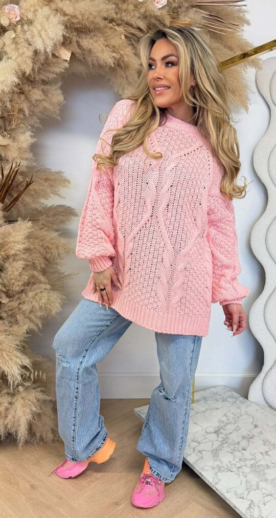 OVERSIZED KNITTED SWEAT PEACH