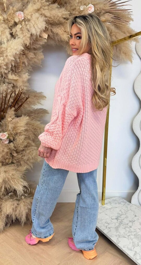 OVERSIZED KNITTED SWEAT PEACH
