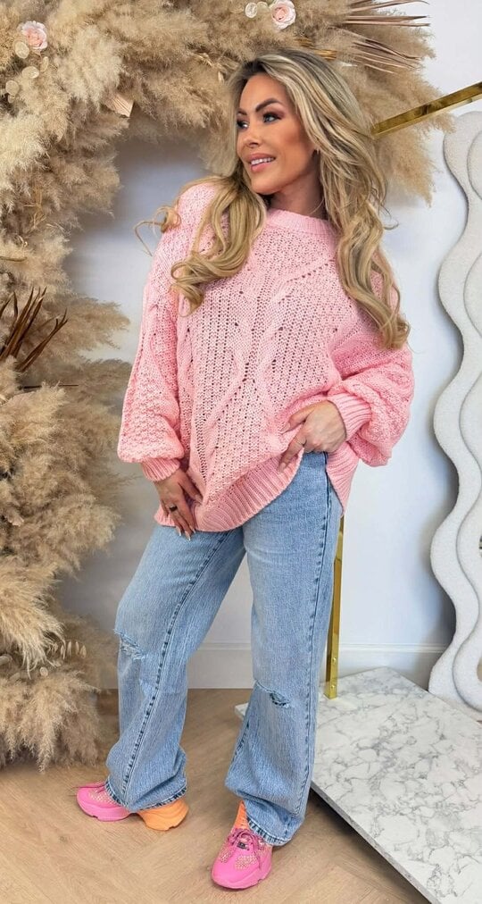 OVERSIZED KNITTED SWEAT PEACH