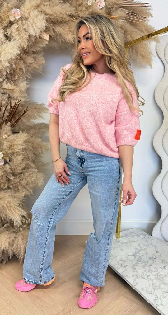 SHORT SLEEVE EMBLEEM SWEAT PINK