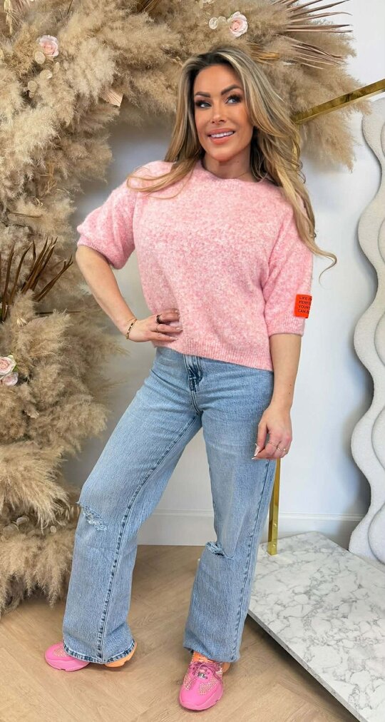 SHORT SLEEVE EMBLEEM SWEAT PINK