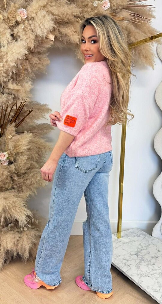 SHORT SLEEVE EMBLEEM SWEAT PINK