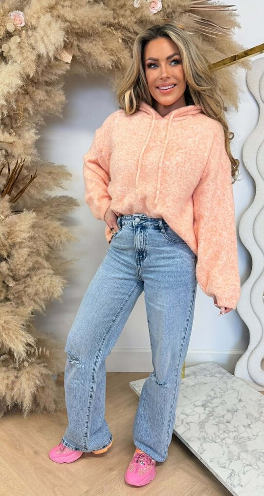 BROOKE BASIC SOFT HOODIE PEACH