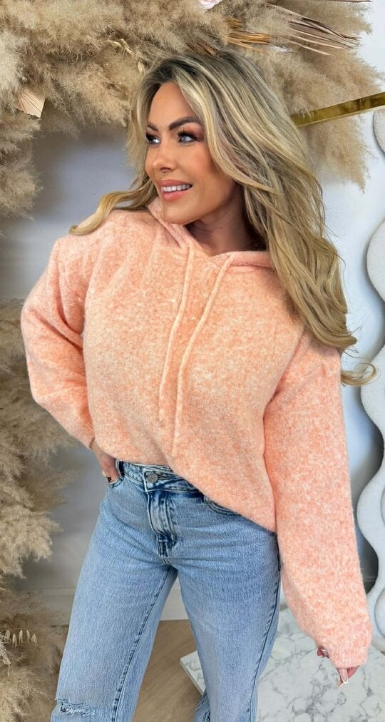 BROOKE BASIC SOFT HOODIE PEACH