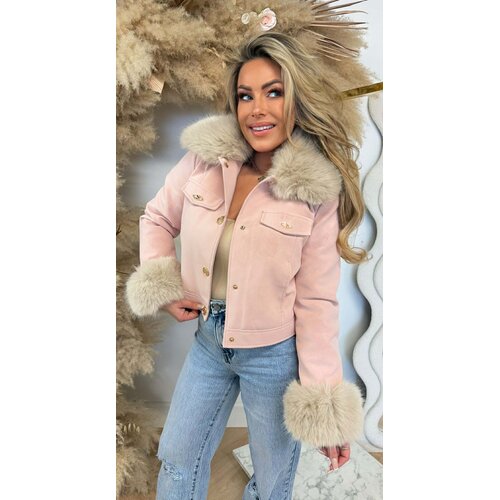 KEYLEY FUR BUTTON JACKET 56102 PINK