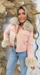 KEYLEY FUR BUTTON JACKET 56102 PINK